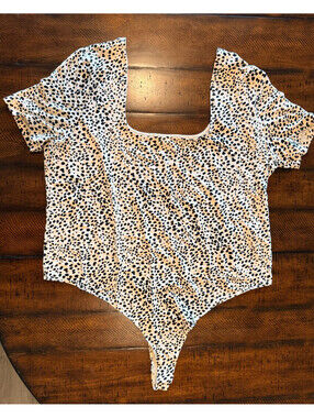 ASOS DESIGN Curve Leopard Print Bodysuit  Women's Plus Size 24  NWOT